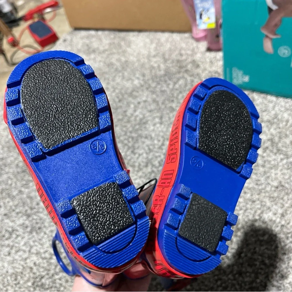 MARVEL SPIDERMAN Toddler Boy's RAIN BOOTS Waterproof New Style Size 5/6